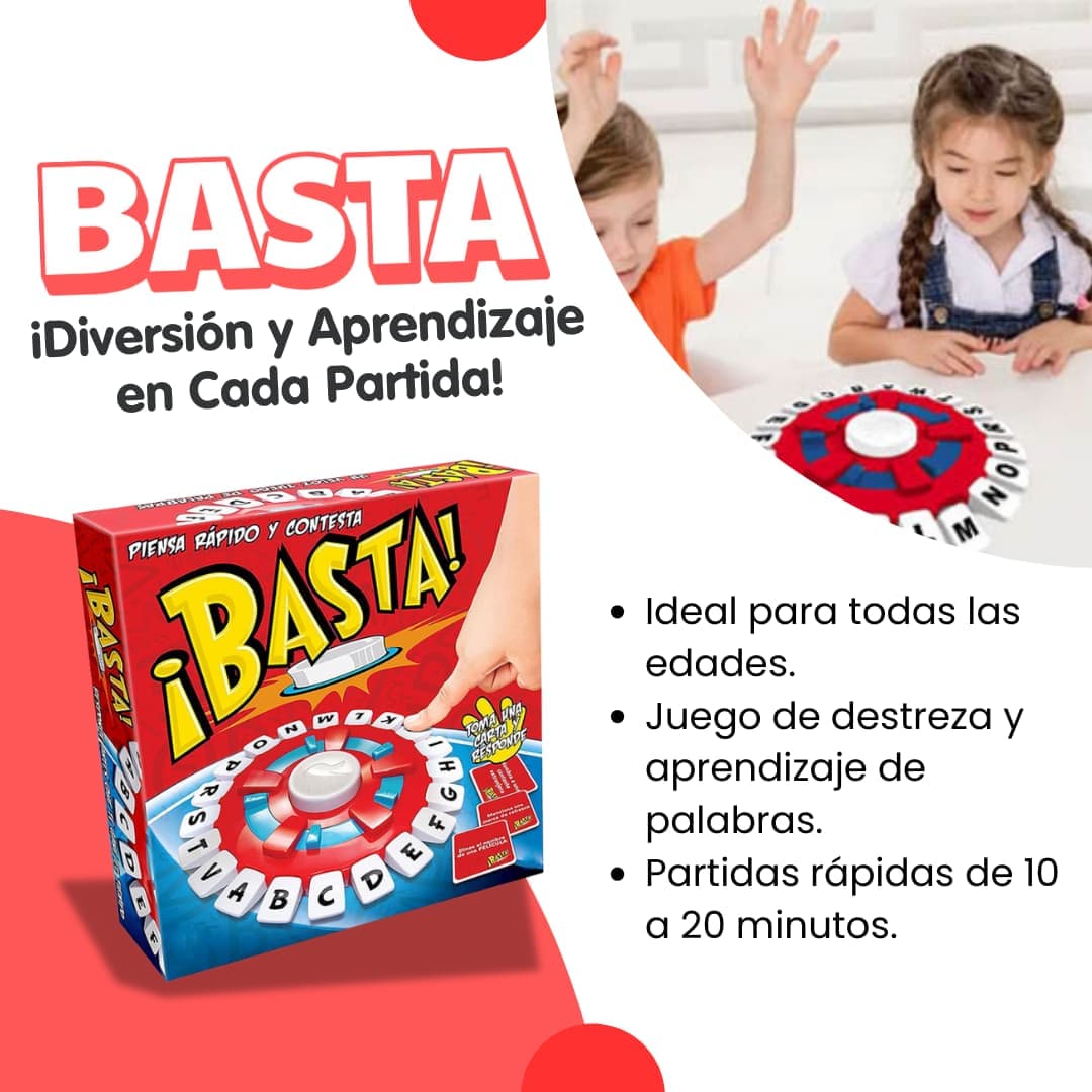 🗣️ ¡BASTA! El juego de palabras que pone a prueba tu rapidez mental.